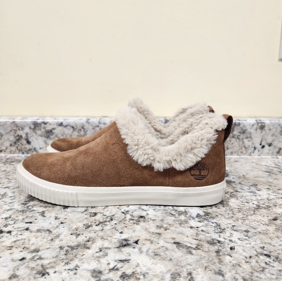 Timberland Women's Skyla Bay Lined Shoes Brown Suede Sz 8.5 Faux Fur - Picture 1 of 10